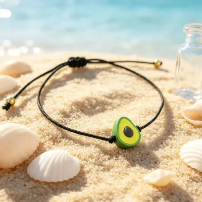 Summer Fruit Fashion Charm Bubble Beach Bracelets Handmade Adjustable Knotted Bracelet for Women Girl