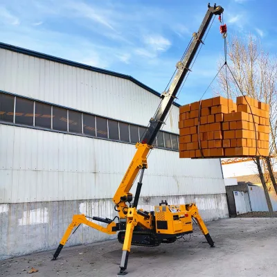 3 Ton 5 Ton Spider Crane Foldable Self-propelled Crawler Crane diesel Fuel Lifting Small Crane for Sale