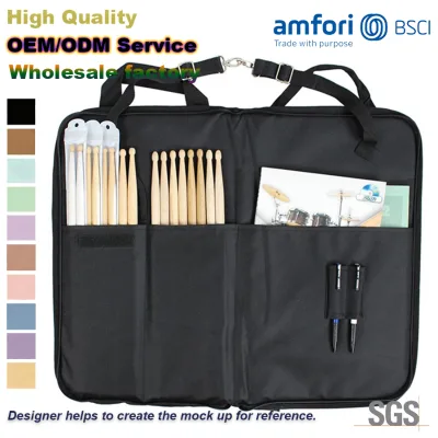 Custom Logo Percussion Drumstick Mallet Bag Case Portable Wood Drum Stick Holder Bags