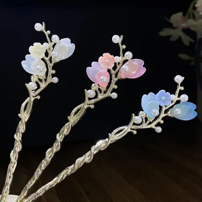 Ultra-Goddess Ancient-Style Metal Floral Womens Cool Refined High-End Updo Short-Style Cheongsam Wedding Hairpin