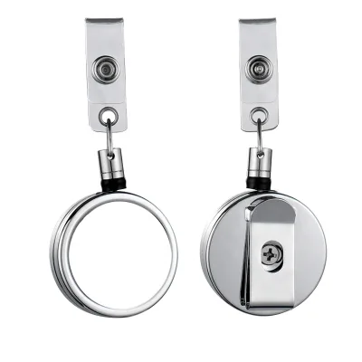 Metal Art Craft Promotional Customized Logo Printed Retractable ID Badge Holder Sublimation Blank Badge Reel