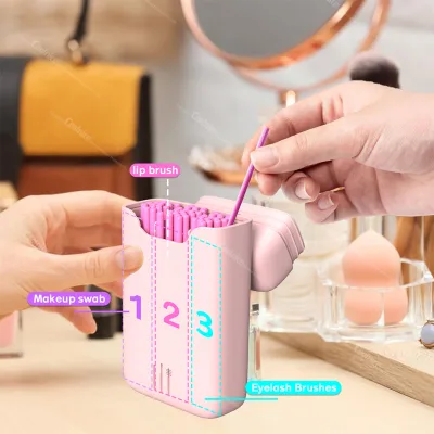 Makeup Kit Accessories Storage Box Silicone Disposable Lip Brush Holder Organizer for Travel Outdoor BPA Free