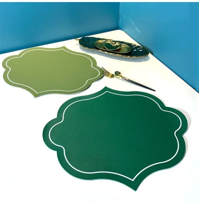 Hot Selling New Modern Style Waterproof Oil Proof Table Mat Placemat Printed Leather Table Mat Insulation Pad