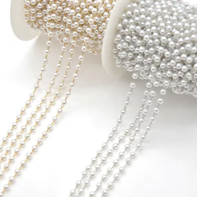 Handmade Beads Rhinestone Claw Pure Copper  Decoration Hand Sewn Diamond Accessories Pearl Chain for DIY Necklace Dress Garment