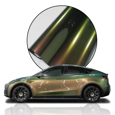 Car Color Change Film Chameleon Chrome Purple Red Blue Green Aurora Car Wrap Vinyl Film Brown Green