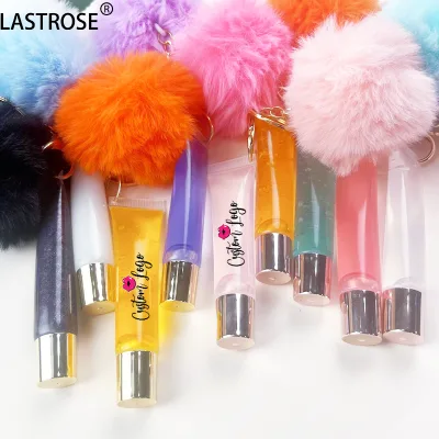 Non-Sticky Gloss Vegan Moisturizing Lip Oil Makeup Waterproof Lip Oil with Keychain Long Lasting Shimmer Lipgloss Cosmetics