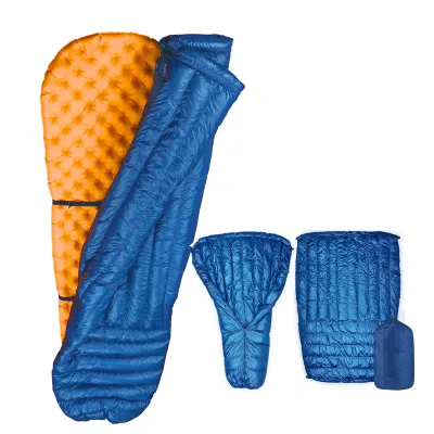 Autumn Winter Duck Down Mummy Sleeping Bag 20D Nylon Puffy Blanket Hammock Quilt Camping