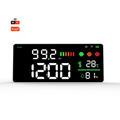 Wall Mounted Noise Meter Display Supports Data Storage/Download/Export Adjustable Temperature Unit TuyaWifi App TYPE-C