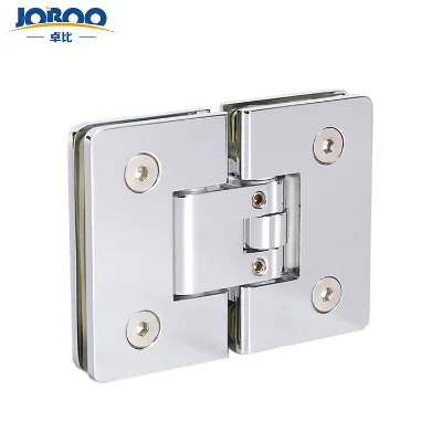 Joboo ZB665 Chrome Polish Solid Brass Glass Mount Adjustable Hinge Series 180 Degree Bathroom Glass Clamp for Apartment