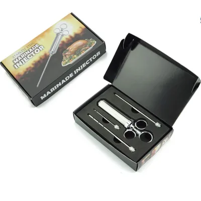 Marinade Meat Injector Kit,Stainless Steel Meat Syringe with 3 Professional Flavor Injector Needles