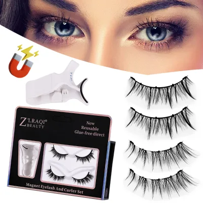Cruelty Free Vegan Soft Magnetic Eyelash Lash Clusters Sets Invisible Quantum Magnetic False Suck Eyelashes With Applicator
