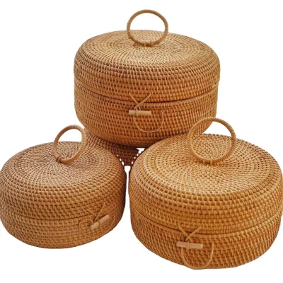 Eco-Friendly Design Handmade Cheap Price Rattan Jewelry Box Sustainable Custom Item Rattan Box Package