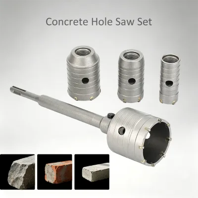 SDS Plus Concrete Hole Saw Wall Hole Opener Set with Storage Case for Brick Cement Masonry Wall Air Conditioner Hole Drilling