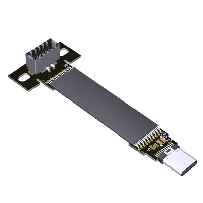 Adt-Link USB3.2 Interface Expansion Adapter Cable Type-C to 19P/20P Motherboard Front Rear with Baffle Consumer Electronics