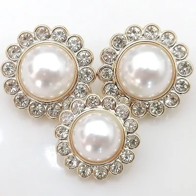 Plastic Button Coat Dress Coat Garment Accessories Pearl Buttons With Diamond Buttons