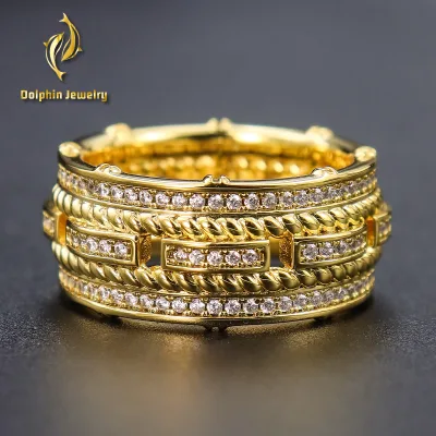 Moissanite Ring Iced Hip Hop Men Wide Chunky Silver 18K Gold Lab Grown Diamond Geometric Openwork Studded Bling GRA Certified