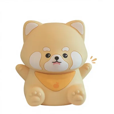 Red Panda Silicone Night Light Creative Atmosphere Light Touch Control Battery Light