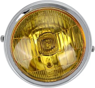 OEM High Quality Motorcycle Spare Part Retro Yellow Lens Motorcycle Round Modified Front Headlight Fits for CG125 GN125