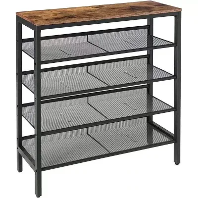 Durable Bamboo Single Tier Shoe Bench Adjustable Floor Shoe Storage Stable Bathroom Storage for Living Room