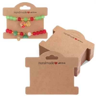 Wholesale Custom Modern Simplicity Kraft Art Paper Head Rope Hair Band Display Card Jewelry Packaging Paper Card