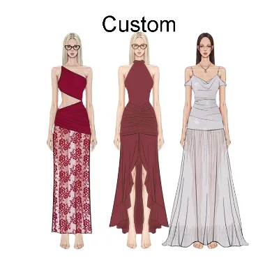 Custom Vintage Empire Waist Floor-Length Evening Party Women's Dress