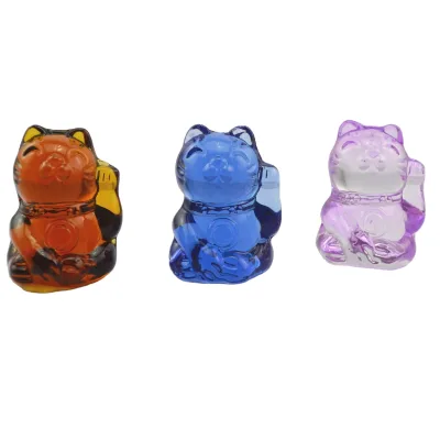 Hot Sale High Quality Lucky Cat Statue Cute Glass Animal Art Decoration in Cat Shape for Easter Halloween Christmas Occasions