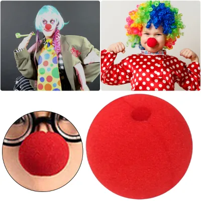 JIY OEM Clown Nose Reusable Washable Red Nose Day Party Costume Prop 50mm Sponge Ball Foam Circus