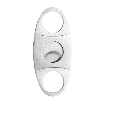 Stainless Steel Guillotine Double Cut Blade Cigar Cutter in Black Gift Pouch Included-for Humidors