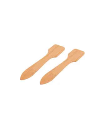 Customized logo Bamboo Cosmetic Mixing Disposable Spatula Natural Bamboo Cosmetics Cream Spoon