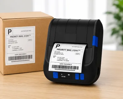 Qirui QR386A for Portable Thermal Printer for Express Order Postal Pickup Code Printing Handheld Palm-Sized Universal