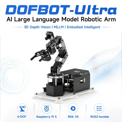 Chipboard Yahboom DOFBOT Ultra AI Education Robotic Raspberry Pi 5 Mechanical  AI Recognition RDK X5 Large-scale Model ROS2