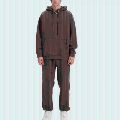 Streetwear Unisex Heavyweight Sportswear Plus Size Two Piece Fleece Hoodie Sweatpants Hooded Sweatsuits Set Tracksuit for Men
