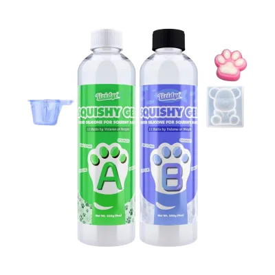 18oz Fast Cure Silicone Squishy Maker Kit 1:1 AB Ratio Super Soft Rubber Molding Beginners DIY Educational Toys
