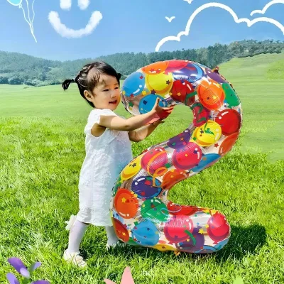 Popular 40-Inch Multicolour Rainbow Number Balloons Birthday & Easter Theme Eco-friendly Colorful Foil Balloons