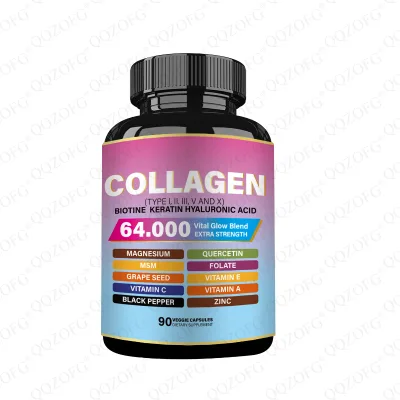 Collagen Peptides Capsules 6000mg  with Vitamin C | Type 1 and 3 Improves Skin Health with HyaluronicAcid, Biotin & Vitamin c