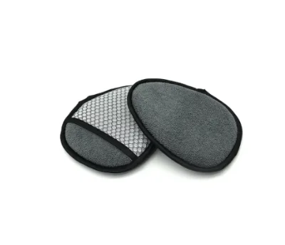 Plush Microfiber Mesh Wash Wax Pad Detailing Sponge with Pocket for Car Wash