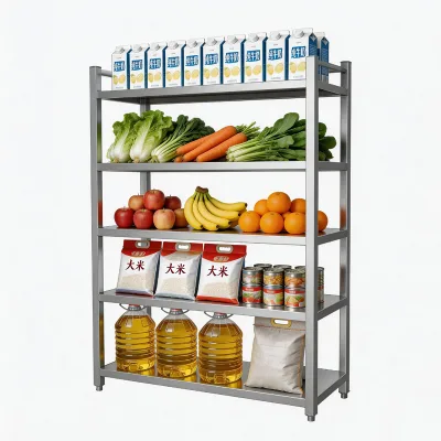 Detachable Modular Stainless Steel Polished Finish Capacity Easy Commercial Kitchen Steel Fabrication Pharmacy Display Rack