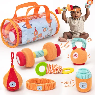 Baby Gym Toy Set with Soft Plush Toys Plush Toys Interactive Play Gym for Infant Motor Development Ideal Newborn Gift