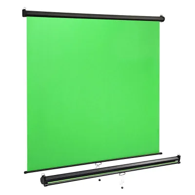 Green Screen Backdrop Wall-mounted Pull-down Mountable Chroma Key Panel Manual Greenscreen for Background Removal