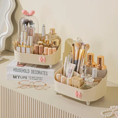 Choice Fun Large Capacity High-End Dressing Table Dust-proof with Partitioned Plastic Cosmetic Eyebrow Pencil Lipstick Rack