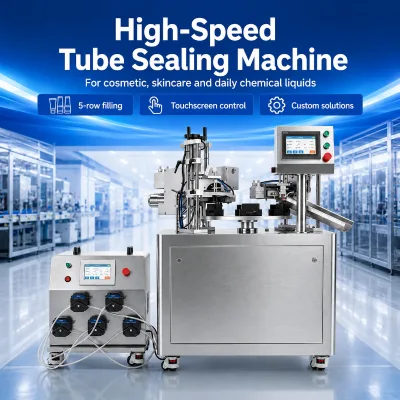 High Precision Automatic Test Tube Liquid Filling and Sealing Machine 0.5-5ml Filling Range for Cosmetic Factory