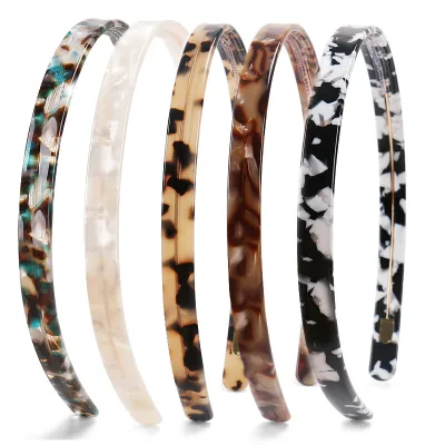HONEY 14CM Classic Leopard Print Headband Simple Acetate Headband Tortoiseshell Acetate Women Headband