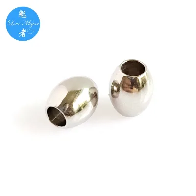Rugby Shape Stainless Steel Jewelry Bead Spacer for Necklace and Bracelet of DIY Jewelry Making Finding
