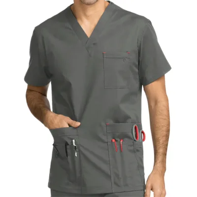 HF Fashion Hospital Uniform Nurse Scrubs Top Uniform Short Sleeve Cheap Nurses Uniforms