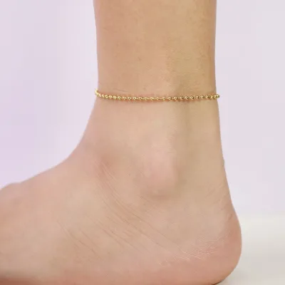Tarnish Free High End Simple Bead Anklet Summer Stainless Steel 18K Gold Plated Party Jewelry 2026 Trendy