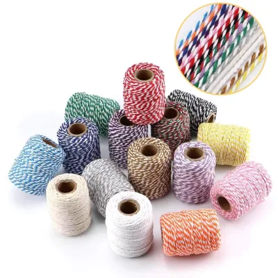 High Quality cotton rope 2mm*100m black and gold zongzi rope Colored Twine Baker Twine 2 colors cotton rope for crafts Diy food