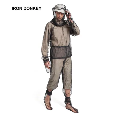 IRONDONKEY Outdoor Lightweight Perspective All-Season Waterproof Mosquito Bee Prevention Camping Fishing Clothing Set