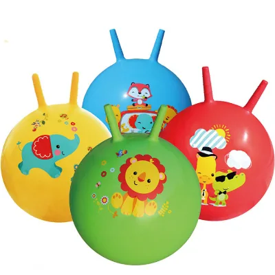 Wholesale PVC 45cm 55cm 65cm Inflatable Jumping Ball Kids Toys Gym Ball with Handle Hopper Ball