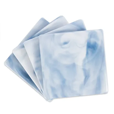 High Quality Blue Marble Modern Style Absorbent Ceramic Coaster