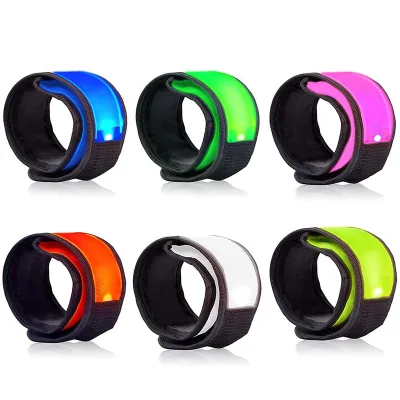 Night Safety Reflective Band Luminous LED Light Wrist LED Light up Slap Wristband for Running Walking
